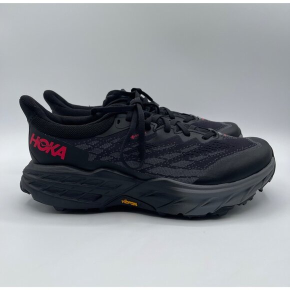 Hoka Speedgoat 5 Spike GORE-TEX Trail Running Shoes Black Pink Vibram Women's 9 - Picture 1 of 8